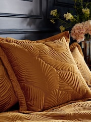 Riva Paoletti Gold Palmeria Quilted Polyester Filled Cushion - Image 1 of 5