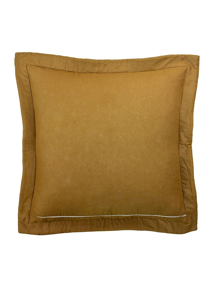 Riva Paoletti Gold Palmeria Quilted Polyester Filled Cushion - Image 3 of 5