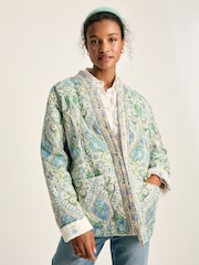 Joules Blakeney Relaxed Fit Paisley Cotton Quilted Jacket - Image 1 of 6