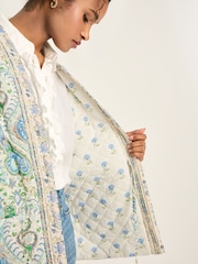 Joules Blakeney Relaxed Fit Paisley Cotton Quilted Jacket - Image 4 of 6
