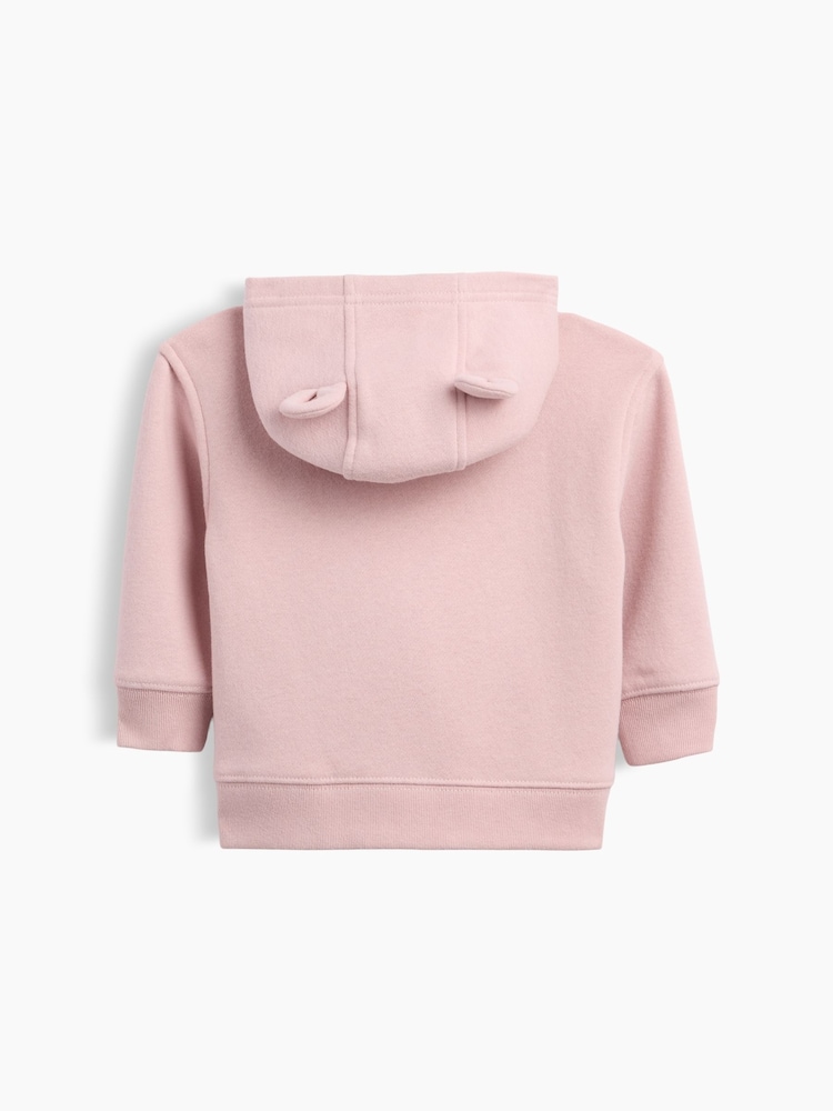 Gap Pink VinstageSoft Brannan Bear Logo Zip-Up Hoodie (0-24mths) - Image 2 of 2 Gap Pink VinstageSoft Brannan Bear Logo Zip-Up Hoodie (0-24mths) - Image 2 of 2