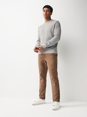 Tan Brown Slim Smart Textured Chino Trousers - Image 2 of 9