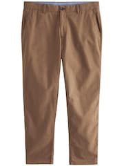 Tan Brown Slim Smart Textured Chino Trousers - Image 6 of 9
