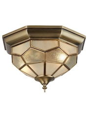 Searchlight Brass Robin Antique Brass Flush Ceiling Light - Image 2 of 3