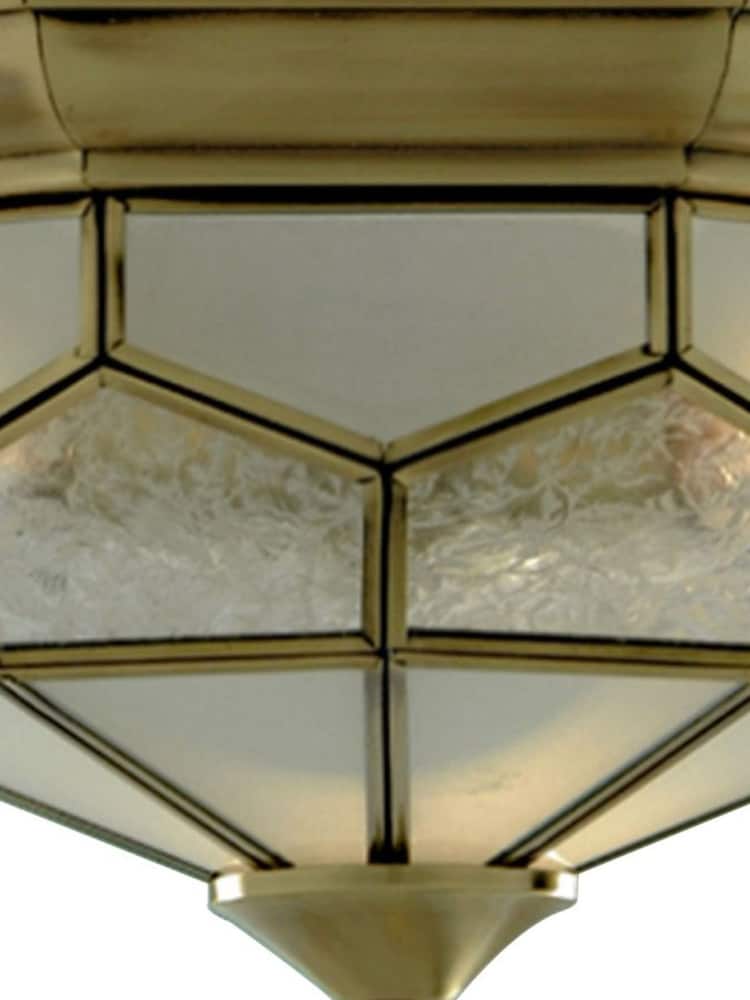 Searchlight Brass Robin Antique Brass Flush Ceiling Light - Image 3 of 3