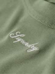Vert clair - Haut ajusté Superdry côtelé à manches longues - Image 6 of 6
