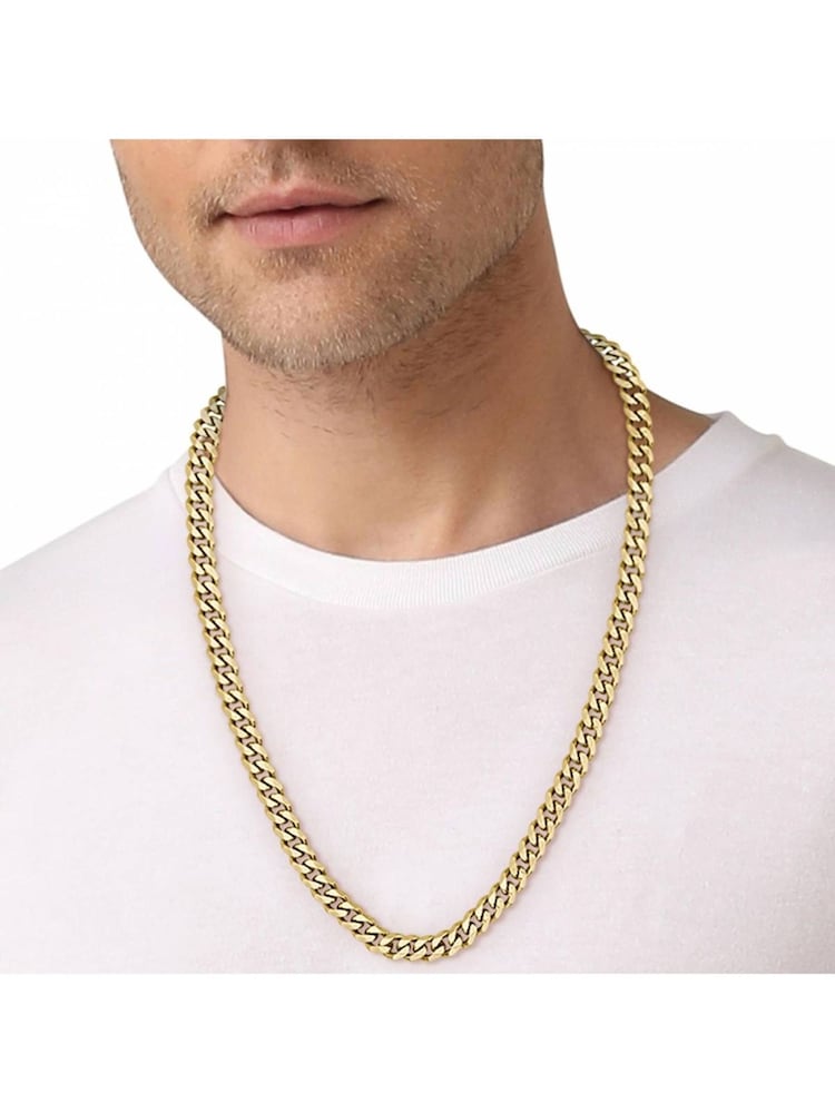 BOSS Gold Plated Jewellery Gents Chain For Him Curb Chain Necklace - Image 3 of 3 BOSS Gold Plated Jewellery Gents Chain For Him Curb Chain Necklace - Image 3 of 3