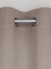 Natural Mink Matte Velvet Lined Curtains - Image 2 of 6