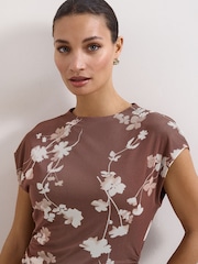 Phase Eight Brown Kezia Mesh Top - Image 4 of 6