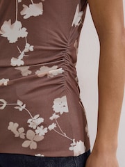 Phase Eight Brown Kezia Mesh Top - Image 5 of 6
