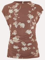 Phase Eight Brown Kezia Mesh Top - Image 6 of 6