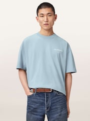 AllSaints Blue Underground Short Sleeve Crew Neck T-Shirt - Image 3 of 10