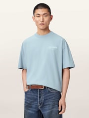 AllSaints Blue Underground Short Sleeve Crew Neck T-Shirt - Image 7 of 10