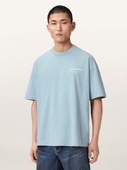 AllSaints Blue Underground Short Sleeve Crew Neck T-Shirt - Image 8 of 10