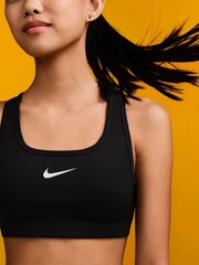 Nike Black Performance Pro Medium Support Swoosh Bra - Image 2 of 7