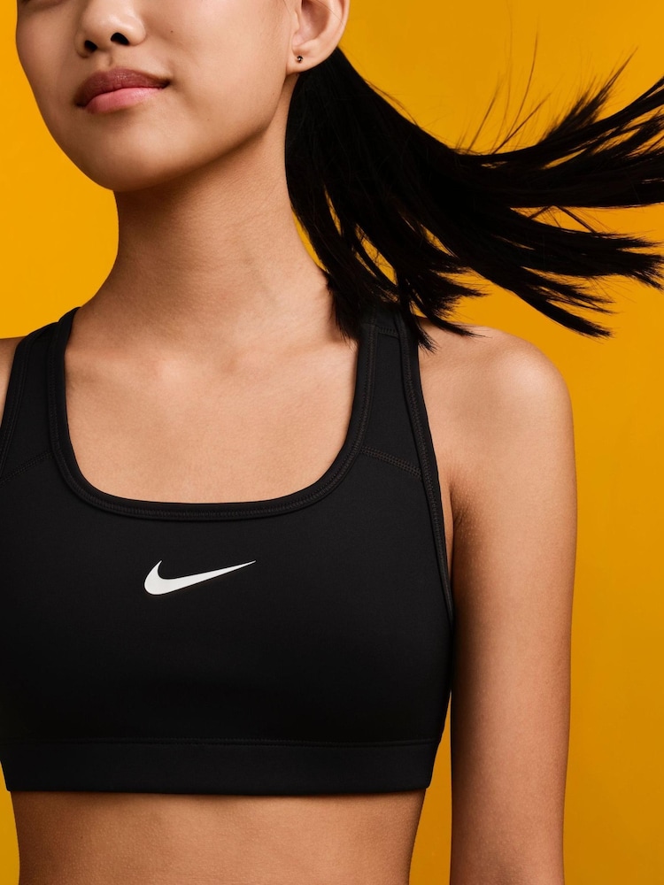 Nike Black Performance Pro Medium Support Swoosh Bra - Image 2 of 7