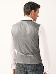Gris de charbon de bois - Coupe classique Carreaux Costume Gilet - Image 3 de 8