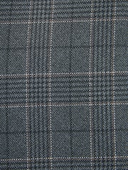 Gris de charbon de bois - Coupe classique Carreaux Costume Gilet - Image 8 de 8