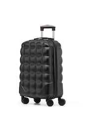 Negro/plateado - Maleta de cabina rígida de 55 x 35 x 20 cm cib 8 ruedas ABS de Flight Knight - Imagen 1 de 7