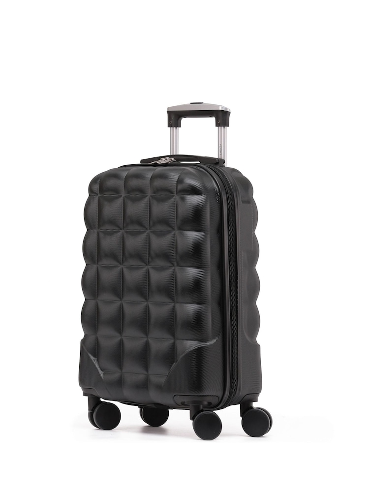 Negro/plateado - Maleta de cabina rígida de 55 x 35 x 20 cm cib 8 ruedas ABS de Flight Knight - Imagen 1 de 7