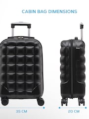 Negro/plateado - Maleta de cabina rígida de 55 x 35 x 20 cm cib 8 ruedas ABS de Flight Knight - Imagen 2 de 7
