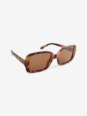 Tortoiseshell Brown Polarised Rectangle Sunglasses - Image 3 of 6