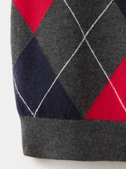 Mango Grey Argyle Knitted Vest - Image 9 of 9