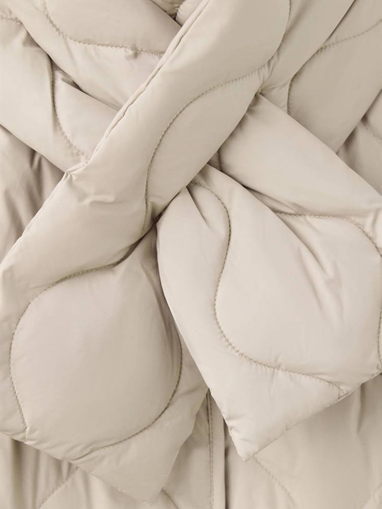 Mango Neutral Oversized Quilted Puffer Coat with Detachable Scarf - Image 7 of 7 Mango Neutral Oversized Quilted Puffer Coat with Detachable Scarf - Image 7 of 7
