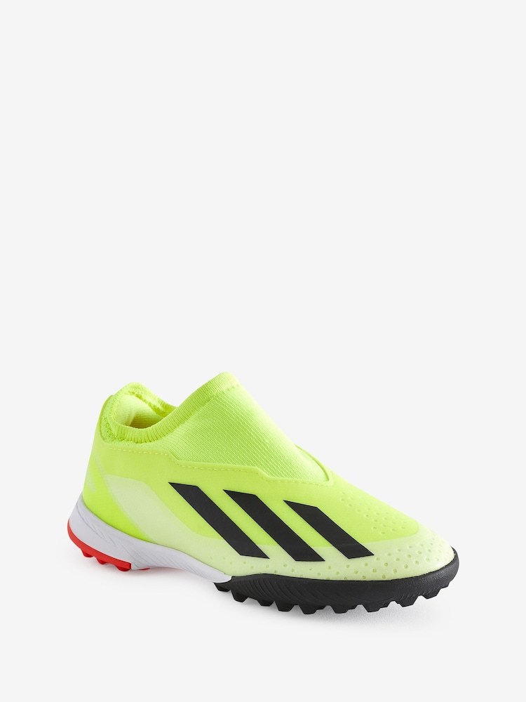 adidas Yellow Football X Crazyfast League Laceless Turf Kids Boots - Image 2 of 4