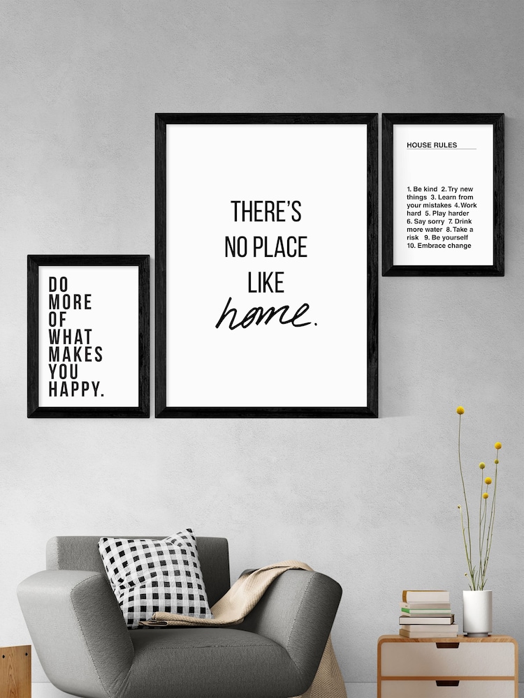 Black House Rules by Native State Black Framed Print - Image 1 of 3