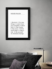 Black House Rules by Native State Black Framed Print - Image 2 of 3