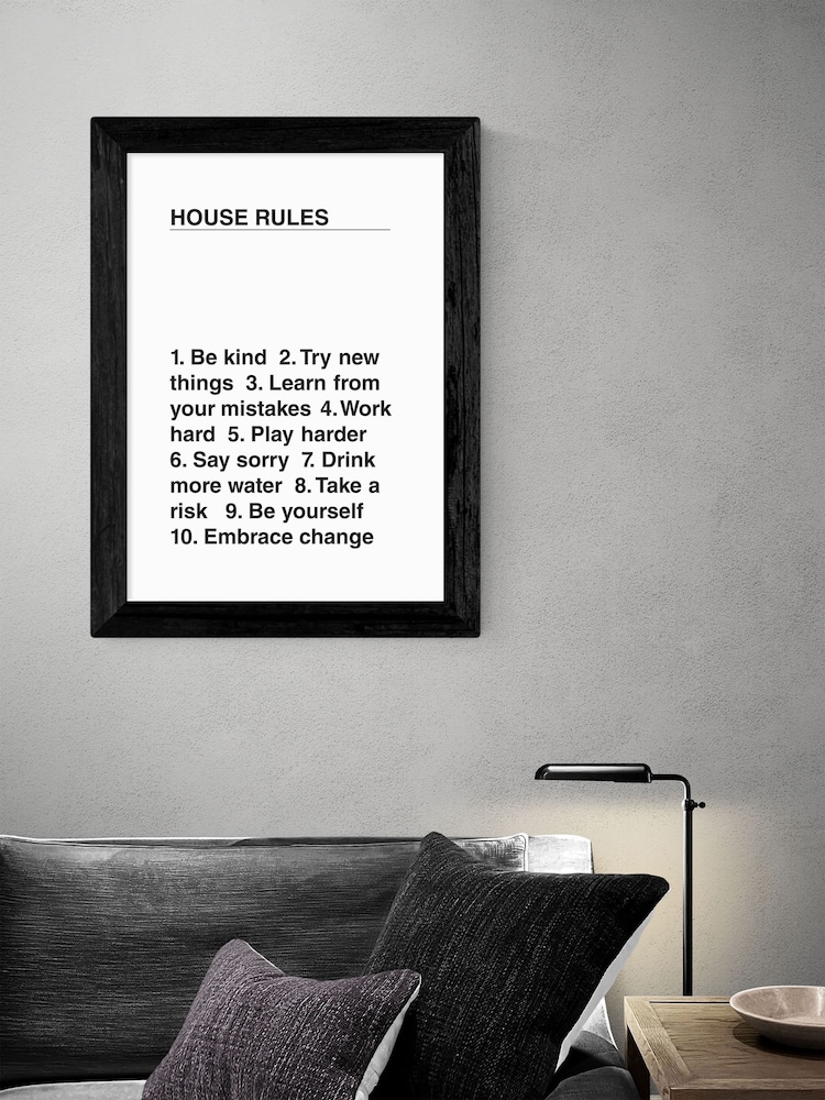 Black House Rules by Native State Black Framed Print - Image 2 of 3