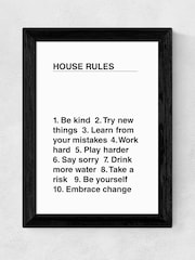 Black House Rules by Native State Black Framed Print - Image 3 of 3