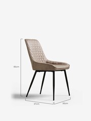 Set of 2 Monza Faux Leather Silver Hamilton Black Leg Dining Chairs - Image 4 of 8