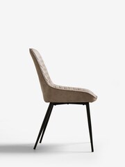 Set of 2 Monza Faux Leather Silver Hamilton Black Leg Dining Chairs - Image 6 of 8