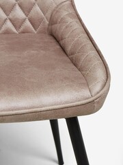Set of 2 Monza Faux Leather Silver Hamilton Black Leg Dining Chairs - Image 7 of 8