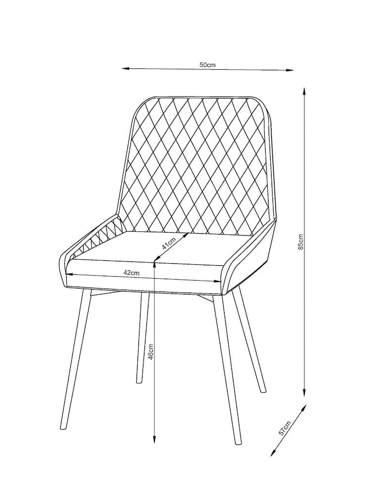 Set of 2 Monza Faux Leather Silver Hamilton Black Leg Dining Chairs - Image 8 of 8