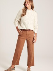 Joules Pippa Cream Cable Knit Jumper - Image 3 of 6