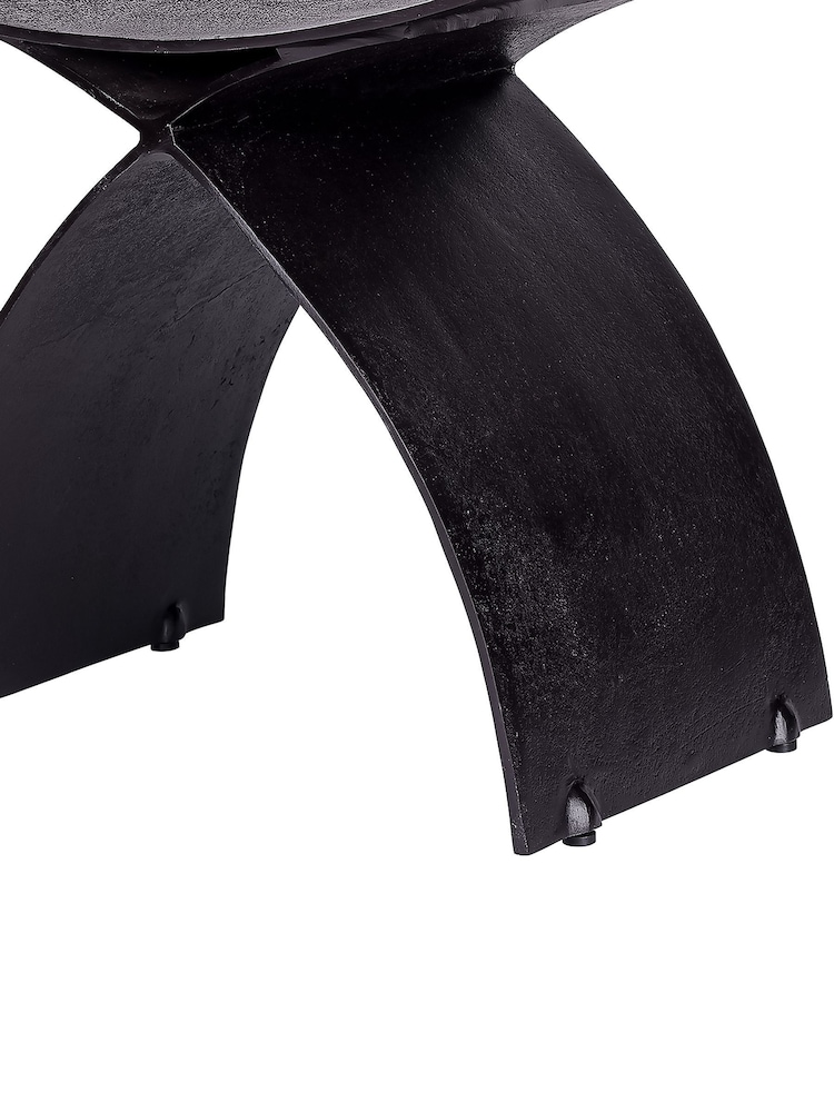 Libra Interiors Black Noir Crescent Iron Stool - Image 6 of 6 Libra Interiors Black Noir Crescent Iron Stool - Image 6 of 6