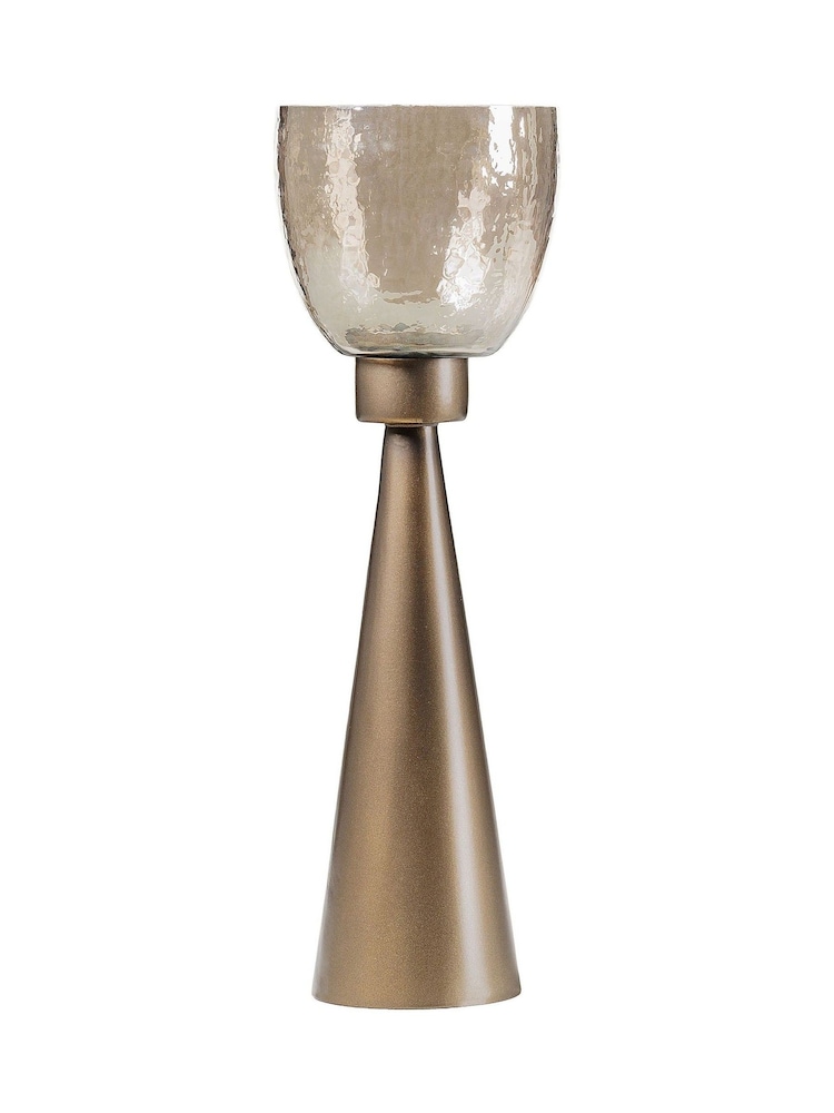 Libra Interiors Gold Southbourne Smoked Gold Hurricane Medium 42cm - Image 2 of 5 Libra Interiors Gold Southbourne Smoked Gold Hurricane Medium 42cm - Image 2 of 5