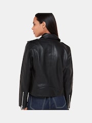 Whistles Black Pocket Leather Jacket - Image 2 of 5