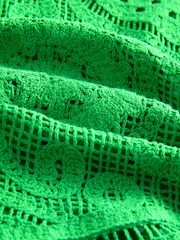 Leuchtend grün - Kurzärmeliges Häkel-T-Shirt mit Rundhalsausschnitt aus 100 % Baumwolle - Bild 7 von 7
