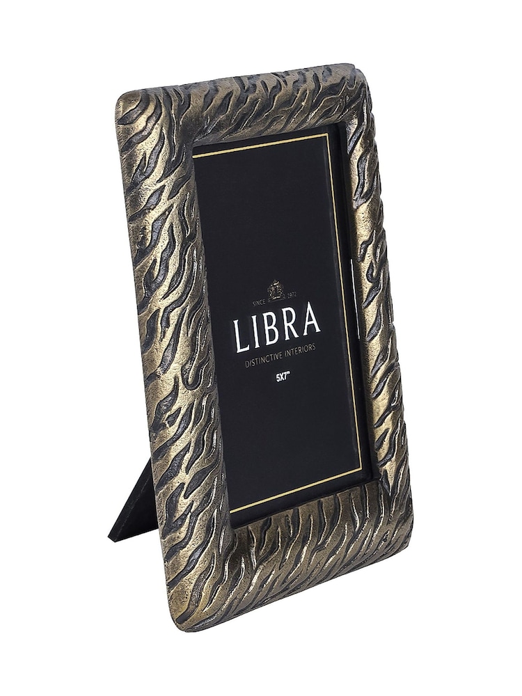 Libra Interiors Antique Brass Gold Kavari Tiger Photo Frame 5x7 - Image 2 of 7 Libra Interiors Antique Brass Gold Kavari Tiger Photo Frame 5x7 - Image 2 of 7