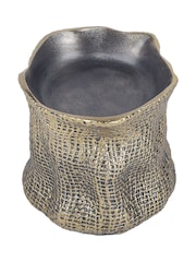 Libra Interiors Antique Brass Gold Molten Weave Candle Holder - Image 3 of 6