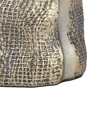Libra Interiors Antique Brass Gold Molten Weave Candle Holder - Image 6 of 6