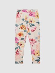 Reiss Pink Essie Junior Floral Print Leggings - Image 2 of 6
