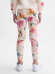 Reiss Pink Essie Junior Floral Print Leggings - Image 5 of 6