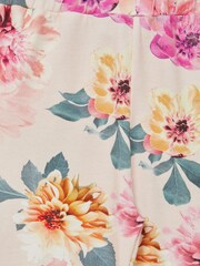 Reiss Pink Essie Junior Floral Print Leggings - Image 6 of 6