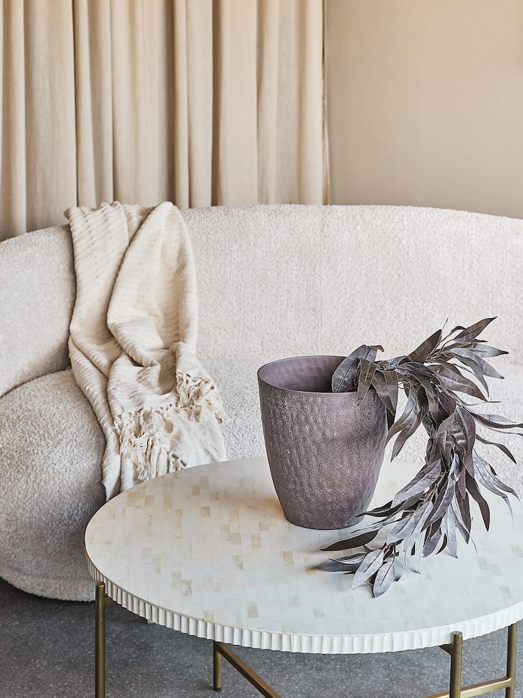 Libra Interiors Brown Samui Stonewash Tapered Planter - Image 1 of 6 Libra Interiors Brown Samui Stonewash Tapered Planter - Image 1 of 6