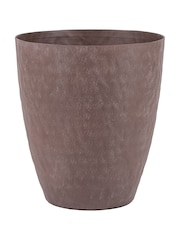 Libra Interiors Brown Samui Stonewash Tapered Planter - Image 2 of 6